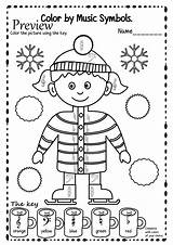 Music Winter Color Symbol Pages Teacherspayteachers sketch template