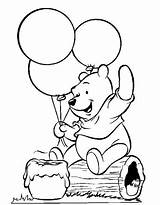 Pooh Coloring Winnie Birthday Pages Printable Happy sketch template