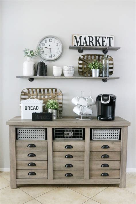 modern farmhouse inspired coffee bar station  crafted sparrow