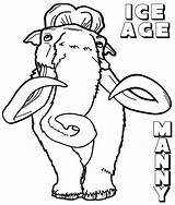 Ice Age Coloring Pages Manny Cartoon Printable Print sketch template