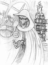 Necromancer Warlocks Sketchbook Wizards Sunday Wizard Warlock Draw Lowe Dave sketch template