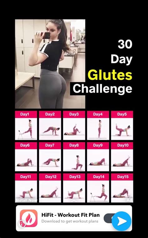 pin by natalie shust on fitness glute challenge workout plan workout