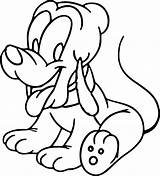 Pluto Baby Coloring Pages Disney Printable Cute Kids Choose Board Mouse Mickey sketch template