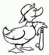 Coloring Pages Quack Little Duck Baseball Popular sketch template