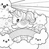 Coloring Pages Unicorn Rainbow Printable Magic Color Cute Clouds Sun Sheets Getcolorings Kids Butterfly Sheet Print Heart Halloween Getdrawings Girls sketch template
