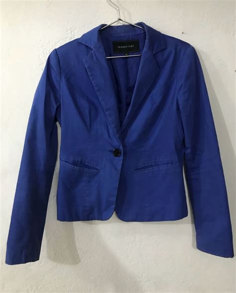 blazer azul royal yessica city casaco feminino yessica city usado  enjoei