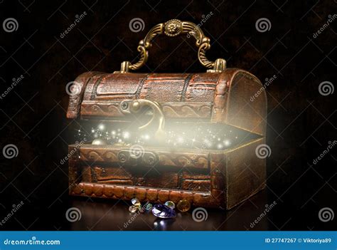 wooden treasure chest stock image image  glow