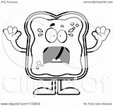 Clipart Toast Screaming Mascot Jam Cartoon Thoman Cory Outlined Coloring Vector Regarding Notes sketch template