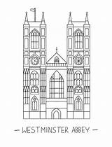 Westminster Abbazia Abbaye Londra Graphiques Piana sketch template