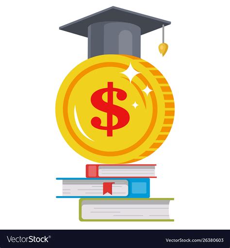 tuition fees image  coin   hat royalty  vector image
