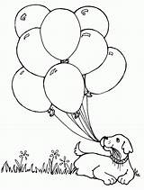 Coloring Balloon Pages Birthday Balloons Cute Happy Air Printable sketch template