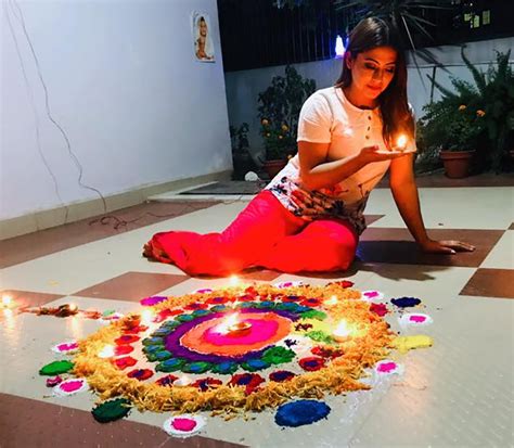 2018 laxmi puja rangoli and laxmi worship of nepali actresses diwali celebration nepali