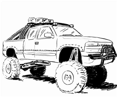 lifted truck coloring pages  getdrawings