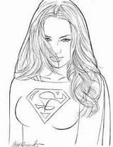 Supergirl Superwoman Superhero Letscolorit Páginas sketch template