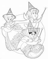 Coloring Pages Disney Sleeping Beauty Fairy Princess Fairies sketch template