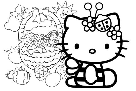 kitty easter coloring pages    print