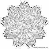 Coloring Pages Geometric Mandala Adult Star Choose Board Shape sketch template