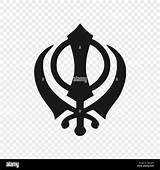 Sikhism Khanda Vectorstock sketch template