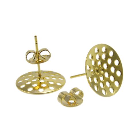 mm sieve earring findings gold plated  bead shop uk