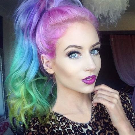 awesome rainbow hair color for blue eyes ladystyle