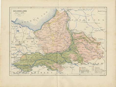 antique map  gelderland  kuyper