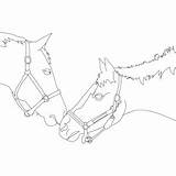 Two Horses Coloring Printable Print sketch template