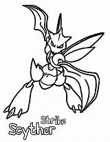 Pokemon Coloring Pages Scyther sketch template