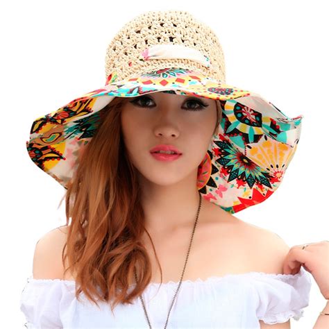 2018 Fashion Design Flower Foldable Brimmed Sun Hat Summer Hollow Straw