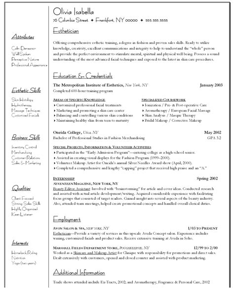 esthetician resume esthetician resume sample