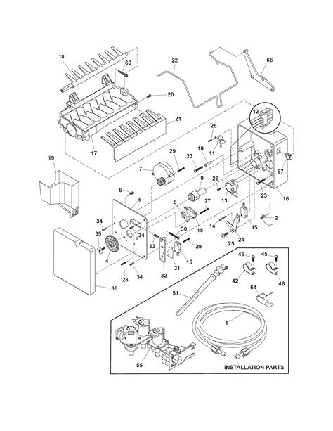ice maker diagram parts list  model ecsdss electrolux parts refrigerator parts