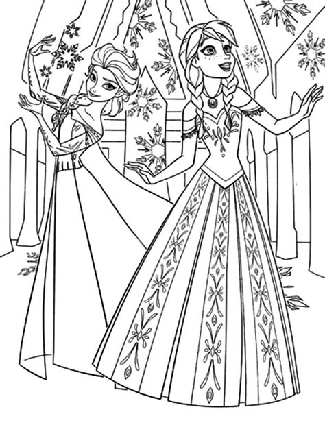 queen elsa stair   castle coloring pages coloring sky