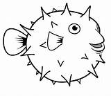 Fish Puffer Coloring Pages Drawing Pufferfish Happy Small Tuna Clip Clipart Globefish Para Colorir Peixe Cartoon Printable Color Sheets Kids sketch template