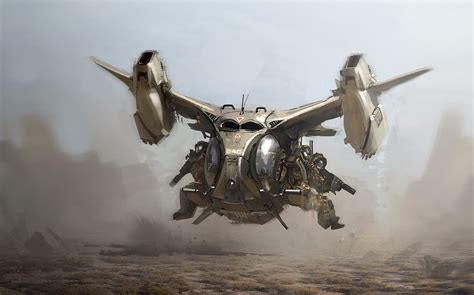 military riding  helicopter illustration futuristic digital art