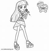 Equestria Coloring Pony Girls Little Pages Twilight Kids Printable sketch template