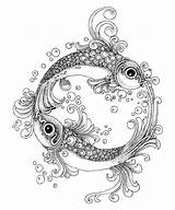 Fish Coloring Pointillism Zentangle Pages Drawings Patterns Behance Illustrations Style Drawing Pisces Koi Mandala Tattoo Radomir Quilling Via Pencil Doodle sketch template
