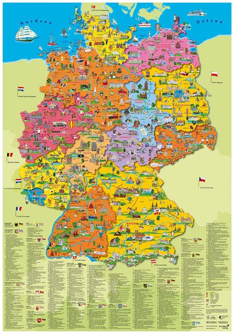 germany tourist map tourist map  germany  cities western europe europe
