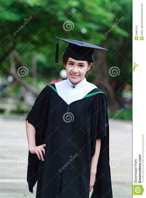 female graduate wear graduation cap stock photo image  grad