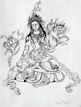 Tara Green Cubic Non Deviantart Tattoo Line Buddha Mantra Goddess sketch template