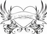 Heart Ribbon Tattoo Drawings Hearts Ribbons Drawing Tattoos Vector Clipart Shape Designs Individual Dreamstime Stock Elements Cross Objects Very Clipartbest sketch template