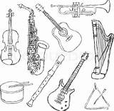 Musikinstrumente Strumenti Musicali Colourbox Maleri Lyd sketch template