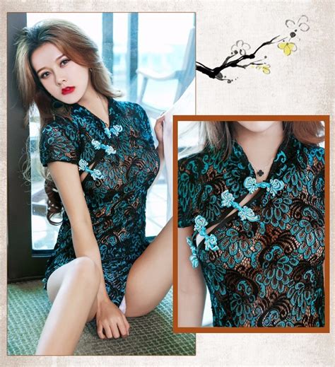 sexy nightclub retro peacock embroidery cheongsam lingerie