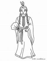 Coloring Pages Indian Girl Comanche Princess Princesses Color Print Getcolorings Wo Hellokids sketch template