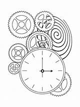 Clock Coloring Pages sketch template