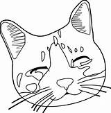 Cat Coloring Face Pages Color Getcolorings Security Print Printable sketch template