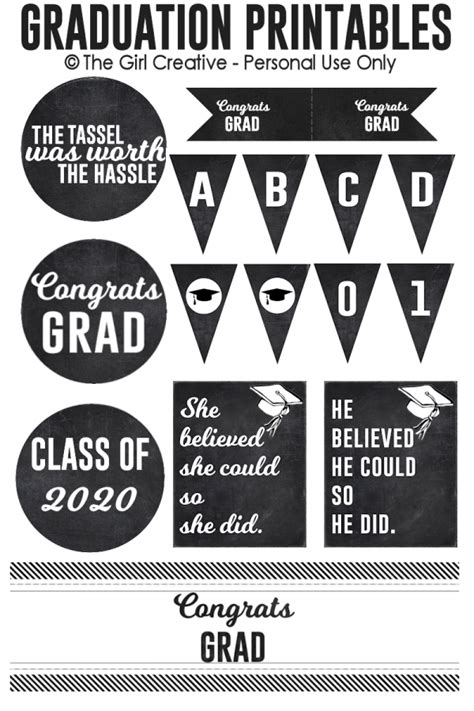 graduation printables  class    girl creative