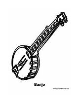Banjo Instrument Coloring Pages Template Colormegood Music sketch template