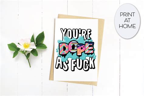 sizes printable card instant  youre dope etsy