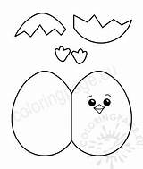 Chick Egg Easter Craft Template Craf Hatching Card sketch template