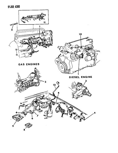 jeep comanche wiring engine related parts