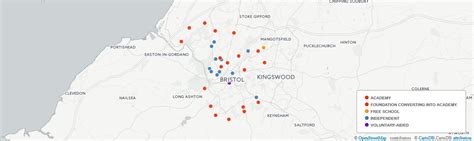interactive map  runs bristols secondary schools